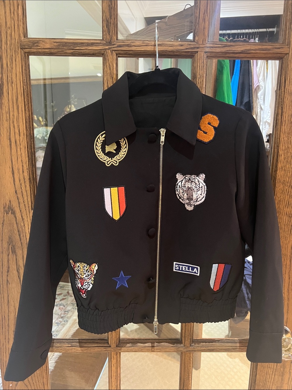 Unique Black Embroidered Bomber Jacket – Possibly Stella McCartney Kids 14-16 Y